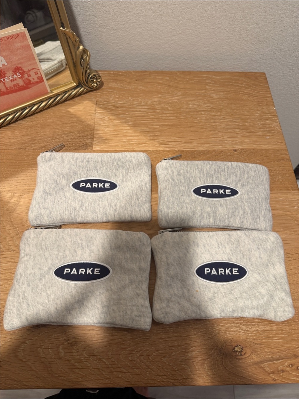 Parke Light Gray Zip Pouch Set (4-Pack)